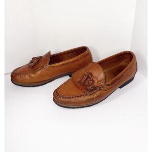 Allen Edmonds Nashua Loafers Dress Shoes Tassel Kiltie Brown Tan Leather Mens 11